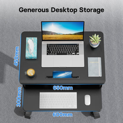BONTEC Poste de travail mobile informatique à deux niveaux 65x45cm, Bureau réglable en hauteur avec 4 roulettes, Support d'ordinateur portable à roulettes, Table d'appoint portable pour le bureau, le salon, la chambre à coucher