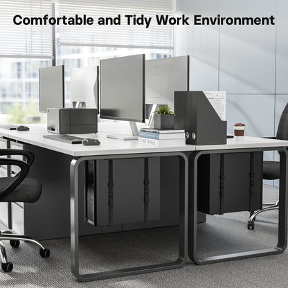 BONTEC Adjustable Under Desk PC Mount, Steel CPU Holder with 20 kg Capacity | Space-saving suspended design, secure straps fit towers up to 71 in (180 cm), simple fitting, keeps work areas clear and tidy