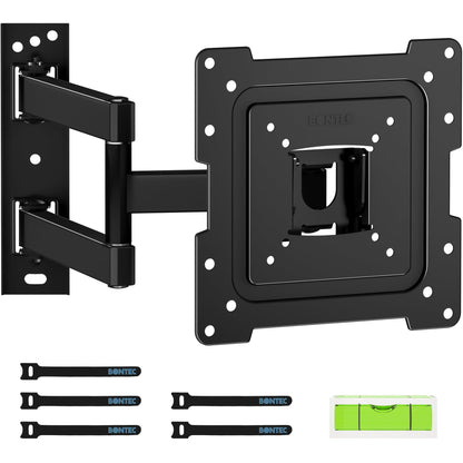 BONTEC Support Mural TV pour la plupart des téléviseurs/moniteurs LED/LCD/OLED plats de 13 à 43 pouces, Inclinable, Orientable, Extensible et Rétractable avec Bras Articulés jusqu'à 35 kg, VESA Max 200 x 200 mm