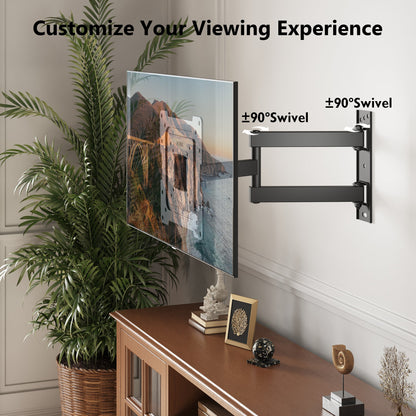 BONTEC Support Mural TV pour la plupart des téléviseurs/moniteurs LED/LCD/OLED plats de 13 à 43 pouces, Inclinable, Orientable, Extensible et Rétractable avec Bras Articulés jusqu'à 35 kg, VESA Max 200 x 200 mm