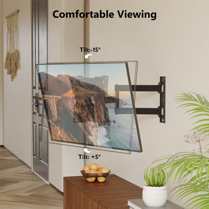 BONTEC Support Mural TV pour la plupart des téléviseurs/moniteurs LED/LCD/OLED plats de 13 à 43 pouces, Inclinable, Orientable, Extensible et Rétractable avec Bras Articulés jusqu'à 35 kg, VESA Max 200 x 200 mm