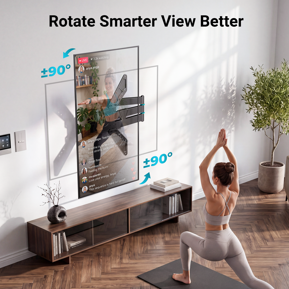 Support Mural Universel TV Plein Mouvement BONTEC pour Téléviseurs Intelligents de 32 à 75 Pouces, Support d'Angle avec Bras Extra Long de 838 mm, Rotation Paysage vers Portrait, Pivotant et Inclinable, Capacité de Charge de 50 kg, VESA Max 600x400 mm