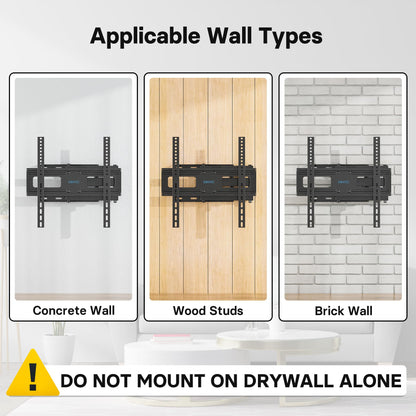 BONTEC TV Wall Bracket for 26-60 Inch, with Swivel, Tilt, and Extension from 80 to 500mm. Full Motion TV Wall Mount Capability of 40KG, Max. VESA 400x400, Perfect for Corner Mounting