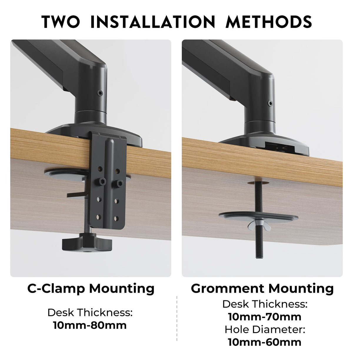 BONTEC Single Monitor Arm Desk Mount for 24-38 Inch Flat or Curved Screens, Gas Spring Adjustable 12kg Heavy Duty Monitor Arm with Tilt Swivel Rotation, VESA 75x75/100x100 mm, Cable Management System