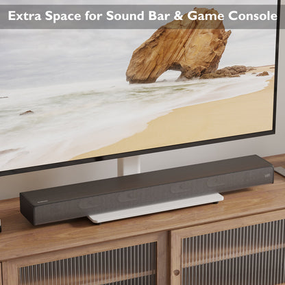 BONTEC Universal Table Top Pedestal TV Stand with Bracket for 26”-55” LCD/LED/Plasma TVs