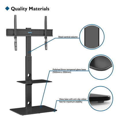 BONTEC Universal Floor TV Stand for 30-70 inch LED OLED LCD Plasma Flat Curved Screens