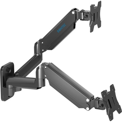 BONTEC Support Mural pour Moniteur, Ressort à Gaz, pour Écrans 13-32", Bras de Moniteur Réglable en Hauteur, Inclinaison, Pivotement et Rotation, VESA 75x75, 100x100mm, Jusqu'à 9KG, Robuste, Design Ergonomique