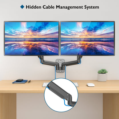 BONTEC Support Mural pour Moniteur, Ressort à Gaz, pour Écrans 13-32", Bras de Moniteur Réglable en Hauteur, Inclinaison, Pivotement et Rotation, VESA 75x75, 100x100mm, Jusqu'à 9KG, Robuste, Design Ergonomique