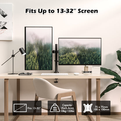 Support double écran BONTEC pour écrans PC LCD LED de 13 à 32 pouces