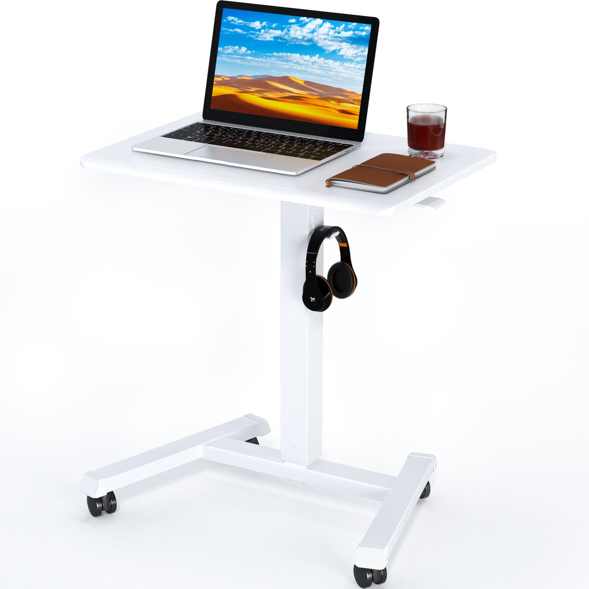 BONTEC Bureau mobile debout 65 × 45 cm avec 4 roulettes pivotantes