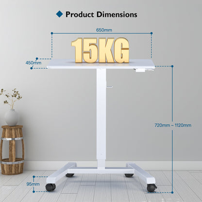 BONTEC Bureau mobile debout 65 × 45 cm avec 4 roulettes pivotantes