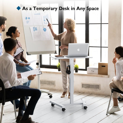 BONTEC Bureau mobile debout 65 × 45 cm avec 4 roulettes pivotantes