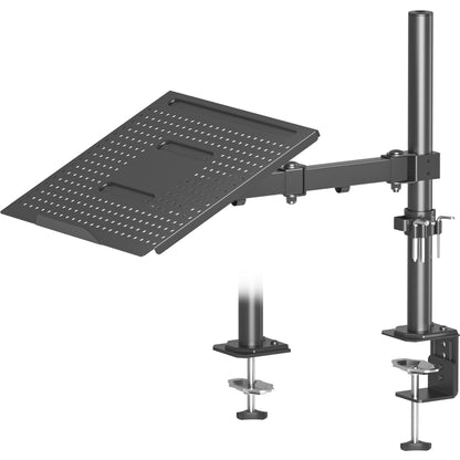 Bras pour ordinateur portable Redbat pour ordinateur portable jusqu'à 17 pouces, bras réglable en hauteur pour bureau supportant jusqu'à 8 kg, support pour ordinateur portable avec 2 options de montage, VESA 75/100 pour écran de 13 à 32 pouces