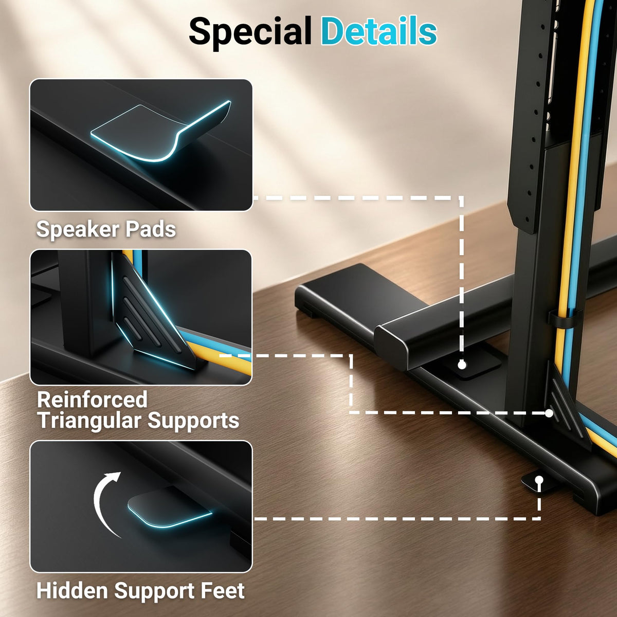 BONTEC Universal TV Stand for 24-86 inch TVs, 70 kg Load, VESA 100x100-800x600 mm, 7 Height Levels, Anti-Tip Safety Strap, Hidden Support Feet, Table Top TV Stand with TV Legs for Living Room