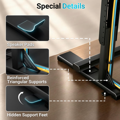 BONTEC Universal TV Stand for 24-86 inch TVs, 70 kg Load, VESA 100x100-800x600 mm, 7 Height Levels, Anti-Tip Safety Strap, Hidden Support Feet, Table Top TV Stand with TV Legs for Living Room