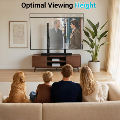 BONTEC Universal TV Stand for 24-86 inch TVs, 70 kg Load, VESA 100x100-800x600 mm, 7 Height Levels, Anti-Tip Safety Strap, Hidden Support Feet, Table Top TV Stand with TV Legs for Living Room